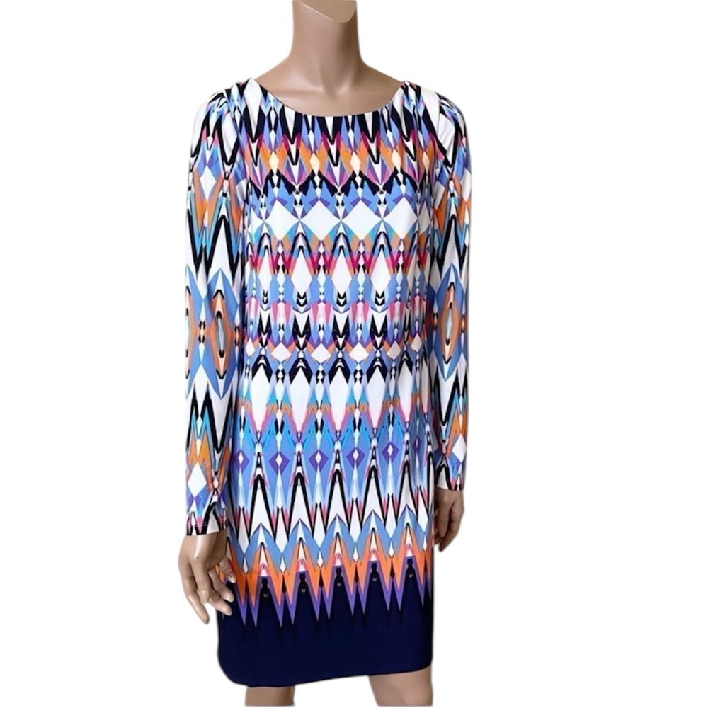 Vince Camuto Colorful Graphic Pattern Midi Dress 8 - image 1